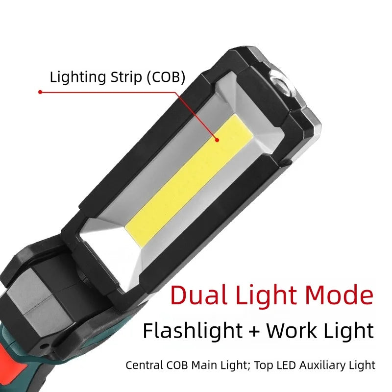 Portable COB LED Work Light – USB Rechargeable Inspection Lamp