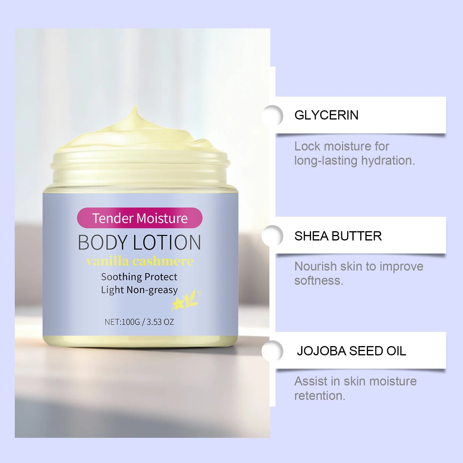 Hoygi Vanilla Cashmere Body Lotion | 24H Hydration Dry Skin Body Lotion Zpaxo