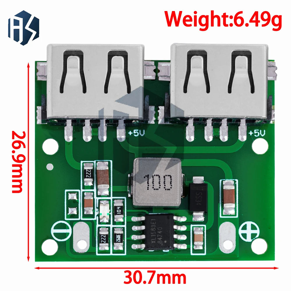 6-26V to 5V 3A DC-DC Step-Down Buck Module – Dual USB Car Charger Voltage Regulator for Vehicle & DIY Projects (9V/12V/24V Comp Zpaxo