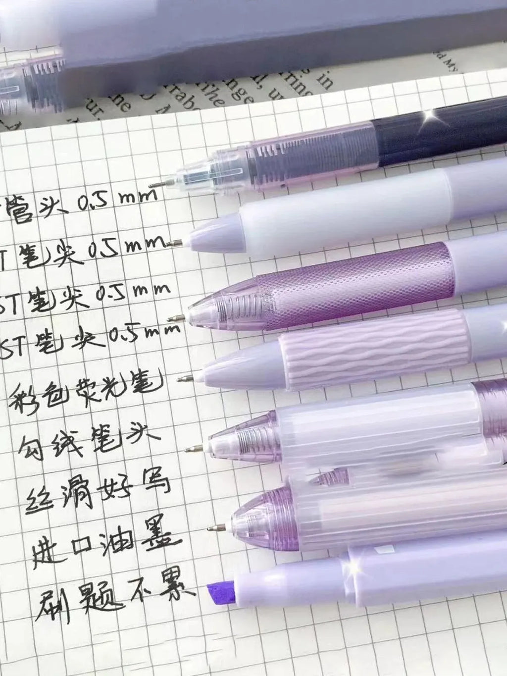 7Pcs High Quality Quick-Drying Ink Gel Pen Student Highlighter Pen Set Ballpoint Pen For School Stationery Office Supplies Tools Zpaxo