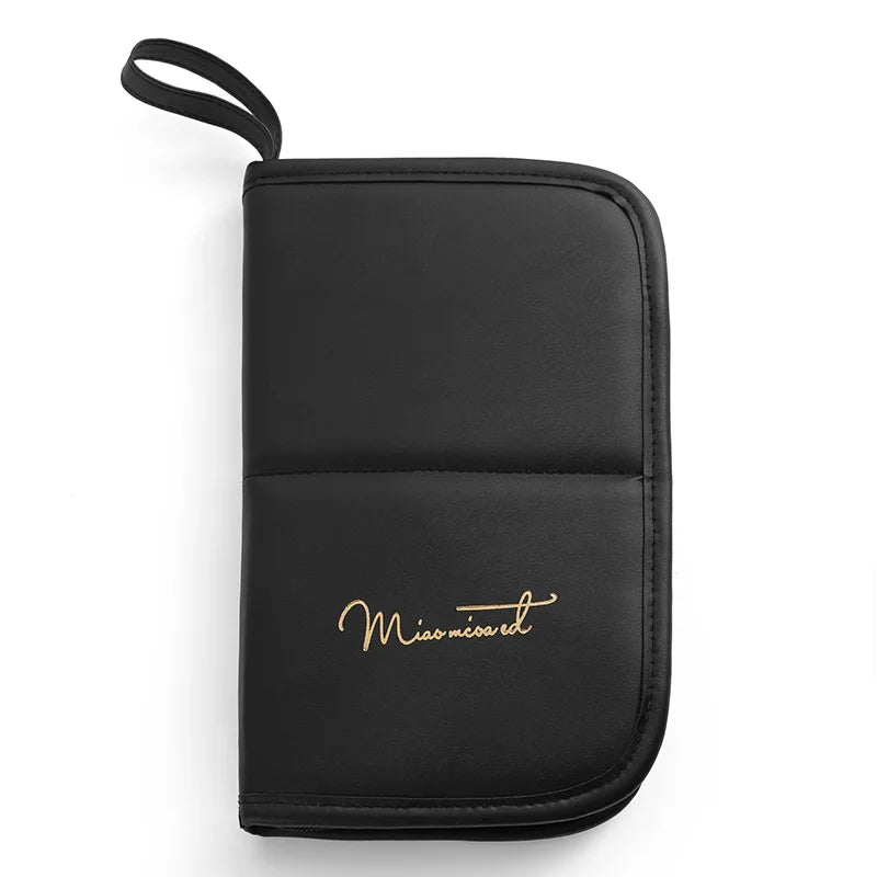 Large PU Makeup Brush Bag – Artist Tool & Pencil Case Makeup Brush Bag Zpaxo Black