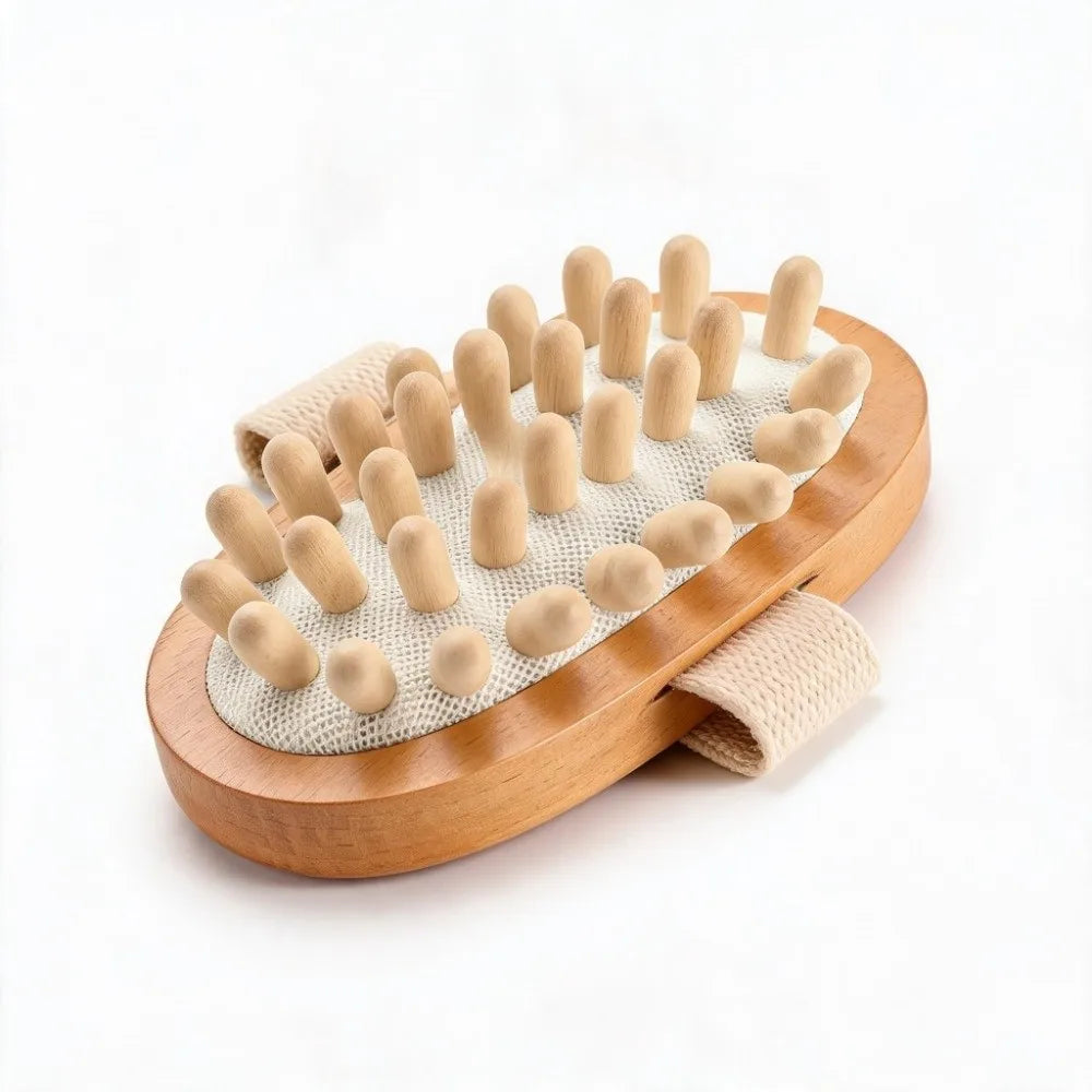 Portable Body Shaping Brush Air Cushion Design Manual Wooden Massager Lightweight Scalp Massage Brush Muscle Relaxation Zpaxo