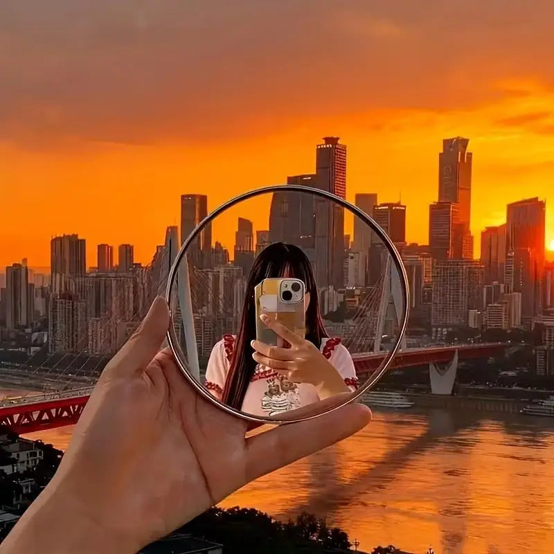 Small & Large Round Travel Mirrors – Convex Wide-Angle, Portable for Photography, Selfies Content Creators Zpaxo
