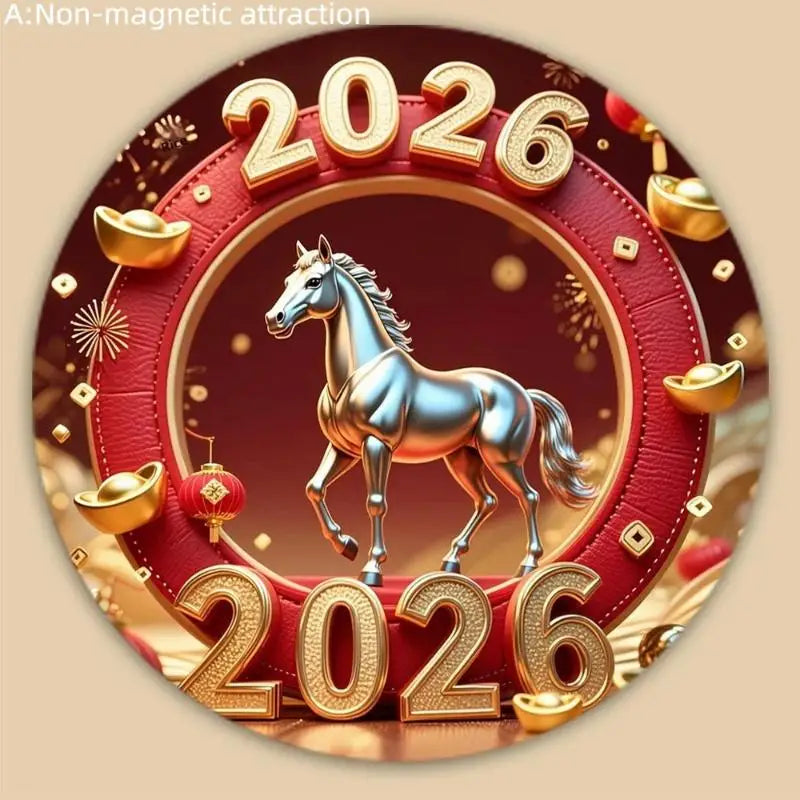 Lantern Sturdy Kitchen Home Decor And Fridge Magnet - Happy New Year 2026 Spring Festival Decor With Red Envelope Horse Zpaxo A