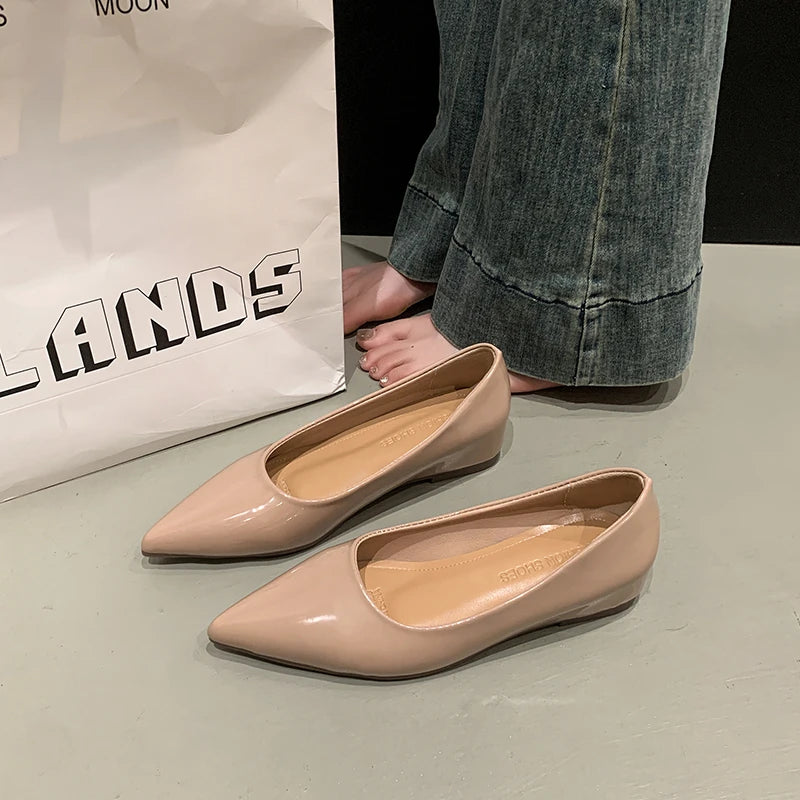 Flats Women's Shoes Yellow Net Brown Sugar Fruit Flat Shallow Pointed