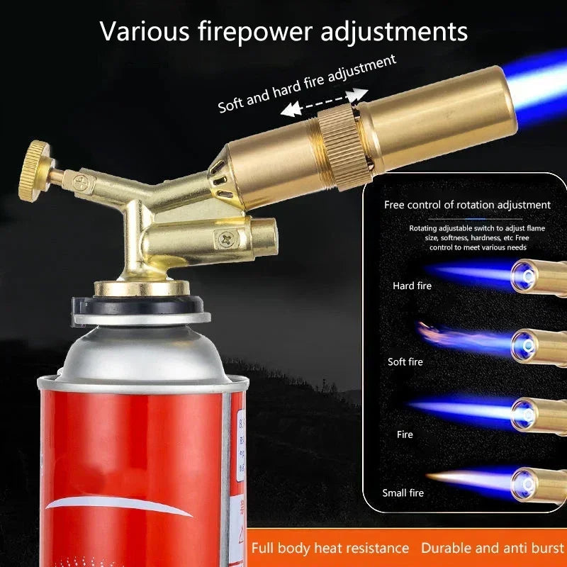 Portable Welding Gas Torch Flame Butane Burner Outdoor Camping BBQ Lighter Flamethrower Kitchen Supplies Welding Equipment Zpaxo