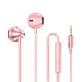 9D Stereo Wired Headphones HiFi Surround Sound In-ear Type C 3.5mm Jack With Wire Control Microphone Headset For Realme Xiaomi Zpaxo Pink 3.5mm