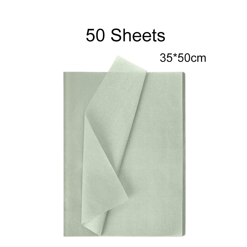 50-Sheet Sage Green Tissue Paper for Gift Wrapping & Bouquets