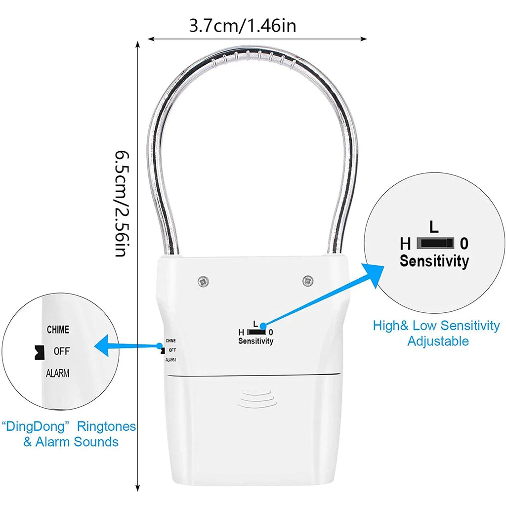 Smart Door Handle Alarm 110dB Security Adjustable Settings Portable Zpaxo