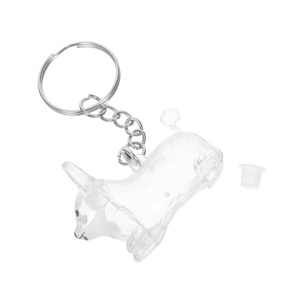 Dog Hair Collector Keychain Plastic Clear Corgi Shaped Storage Jar