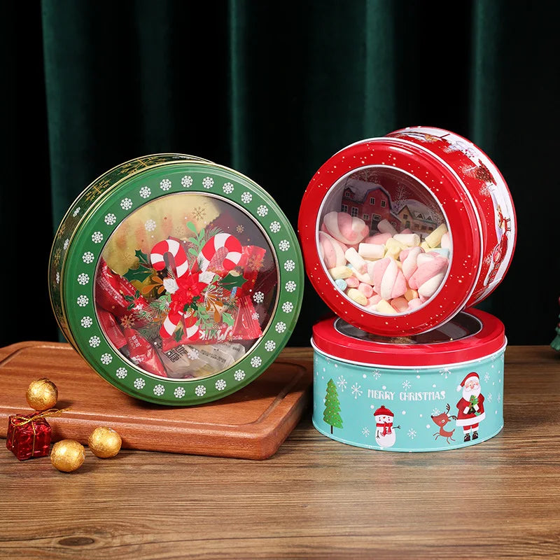 Christmas Metal Tin Candy Cookie Gift Box – Festive Xmas Tin