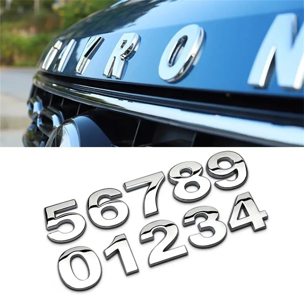 Car Styling Waterproof DIY Metallic Badge 3D Sticker Metal Alphabet Zpaxo