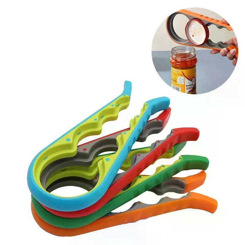 1 Bottle Opener Screw Cap Multi-functional 4-in-1 Can Clamp Lid Jar Zpaxo