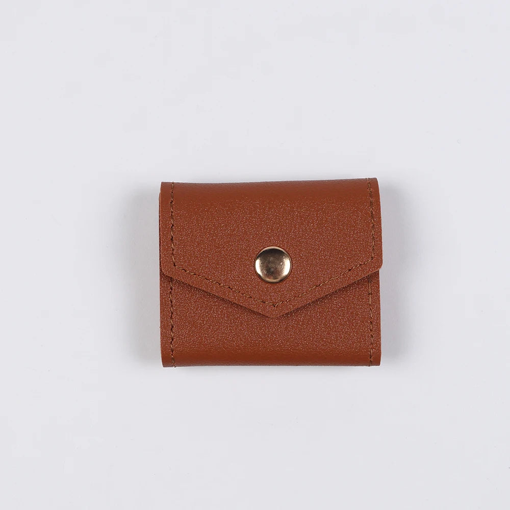 Mini Jewelry Bag with Buckle Travel Foldable Jewelry Organizer Pouch for Rings Earrings Bracelets Necklaces Zpaxo Brown