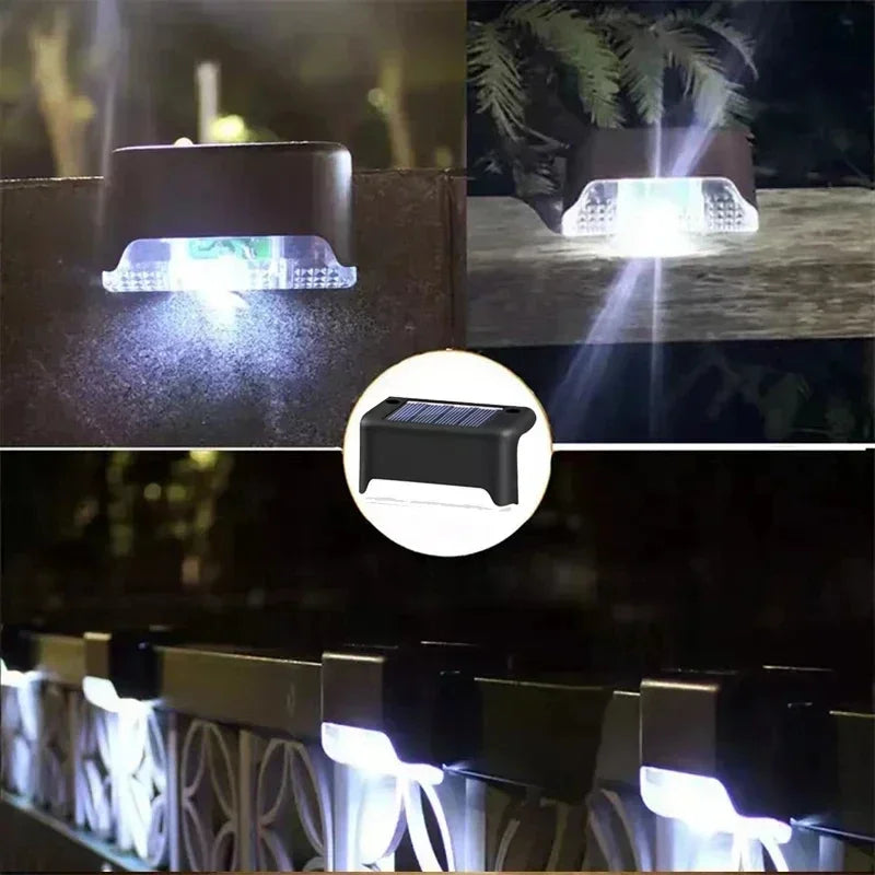 4 Solar LED Lights Outdoor Garden Light Deck Lamp Stairs Waterproof Zpaxo Black white 8PCS