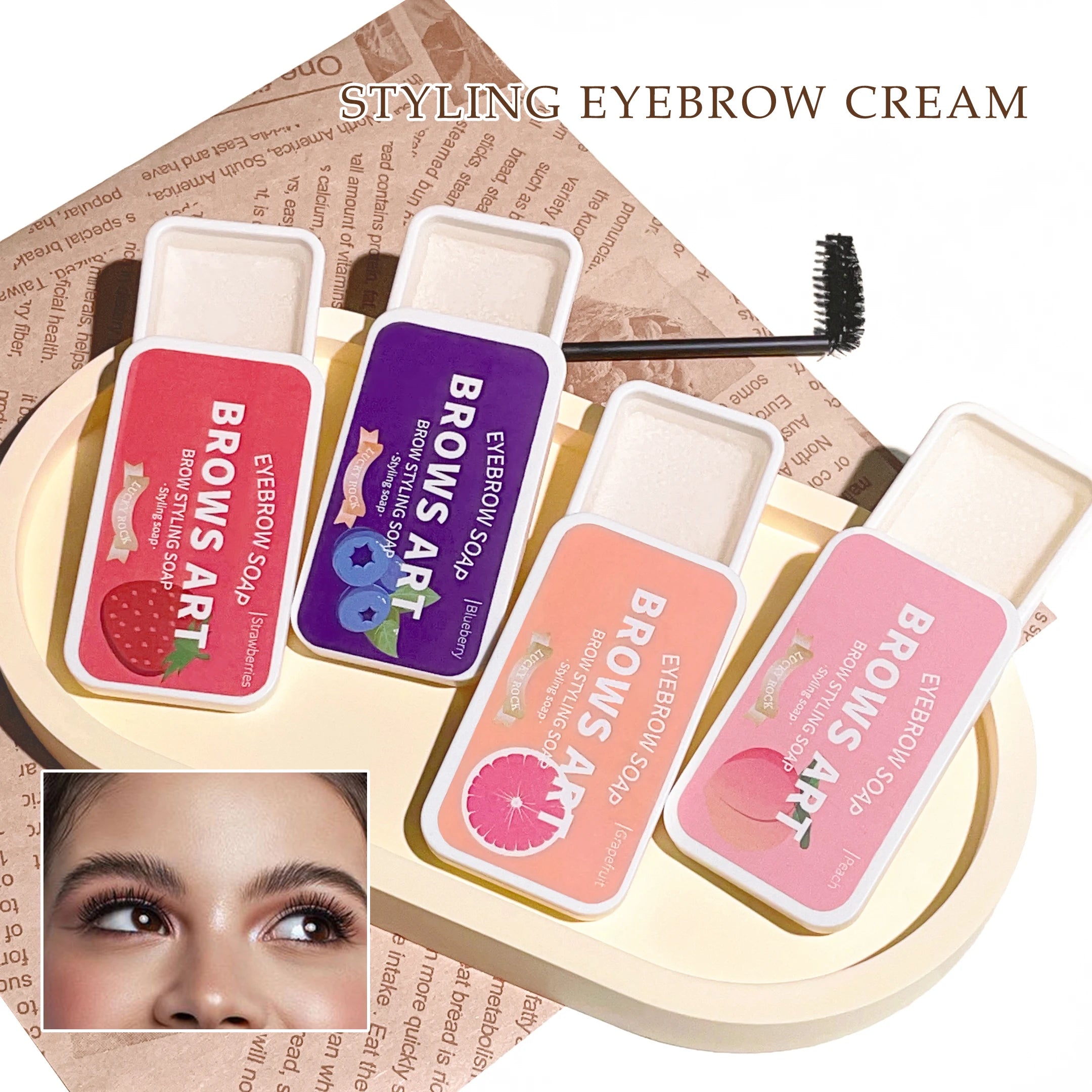 Four-color versatile eyebrow styling cream, waterproof eyebrow styling gel Long-Lasting Eyebrow Setting Gel Makeup Tool Zpaxo