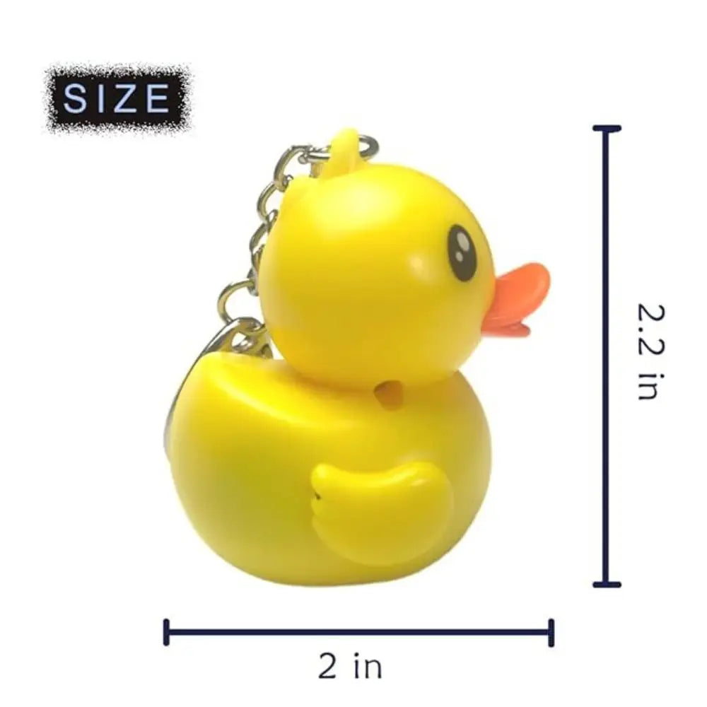 1 Pc Cartoon Yellow Duck Keychains Animal Shape Sound Light-up Keychains Model Doll LED Duck Keyrings Zpaxo