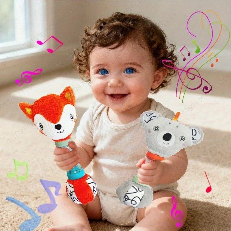 Dutora Baby Rattle Toy – Fox & Koala Sensory Play Toy Baby Rattle Toy Zpaxo