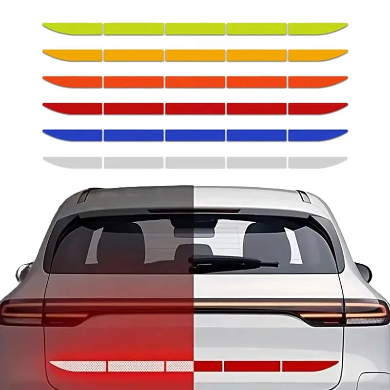 Reflective Car Decal Safety Warning Reflector Tape Car Stickers Anti Collision Warning Reflector Sticker Night Reflective Strip Zpaxo
