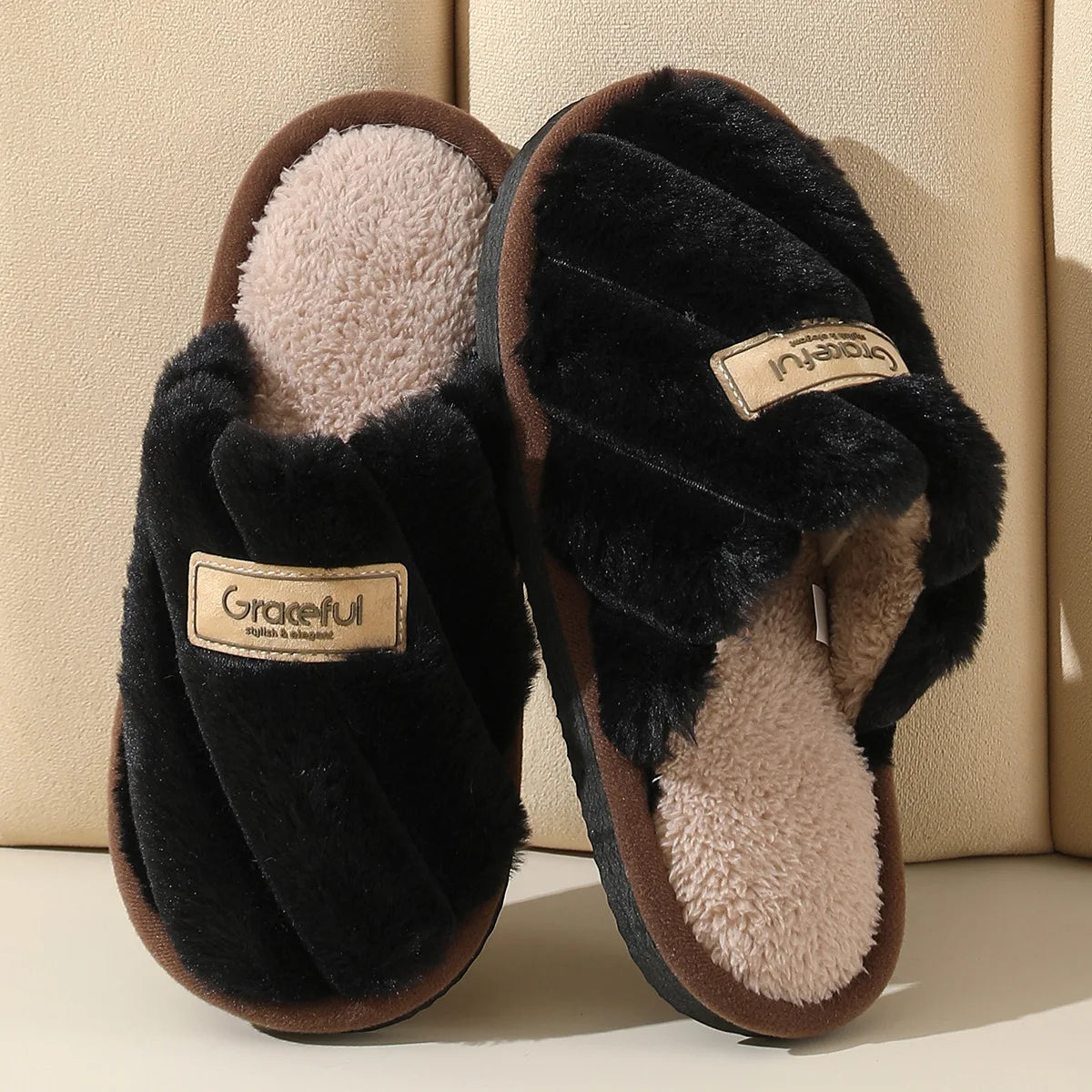 Solid Flat Heel Slippers Women Indoor Bedroom Lightweight Comfort