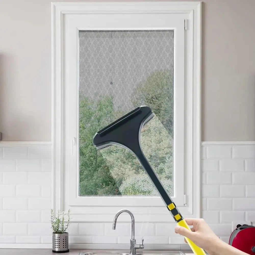 Retractable Window Screen Cleaning Brush Ergonomic Wet and Dry Multifunctional Screen Brush Scraper Brus Kitchen Screen Cleaner Zpaxo