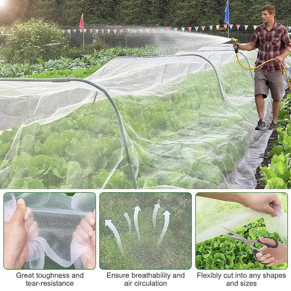 Garden Grow Tunnel Kit – Arch Hoops, PE Mesh Net & Clips Garden Tunnel Kit Zpaxo