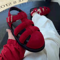 Women's Sandals 2025 Woven Hollow Roman Women Summer Large Pig Cage