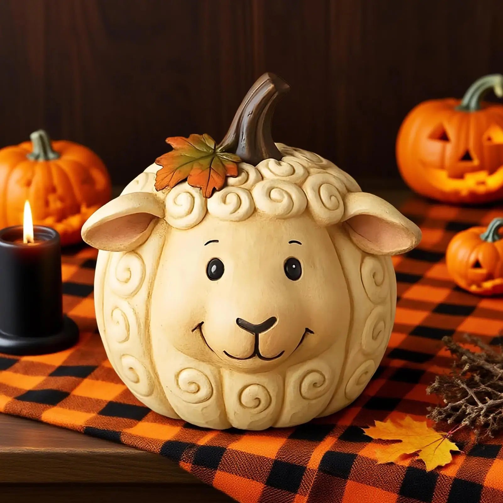 Pumpkins Decorating Fall Pumpkin Decor Animal Cute Figurines Resin