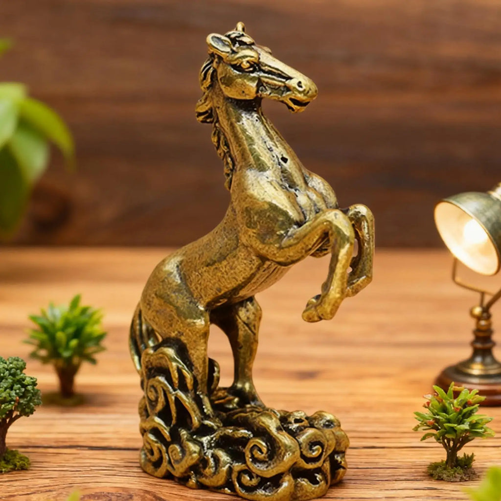 2026 Year Horse Statue Brass Animal Figurine Chinese Mascot Wealth