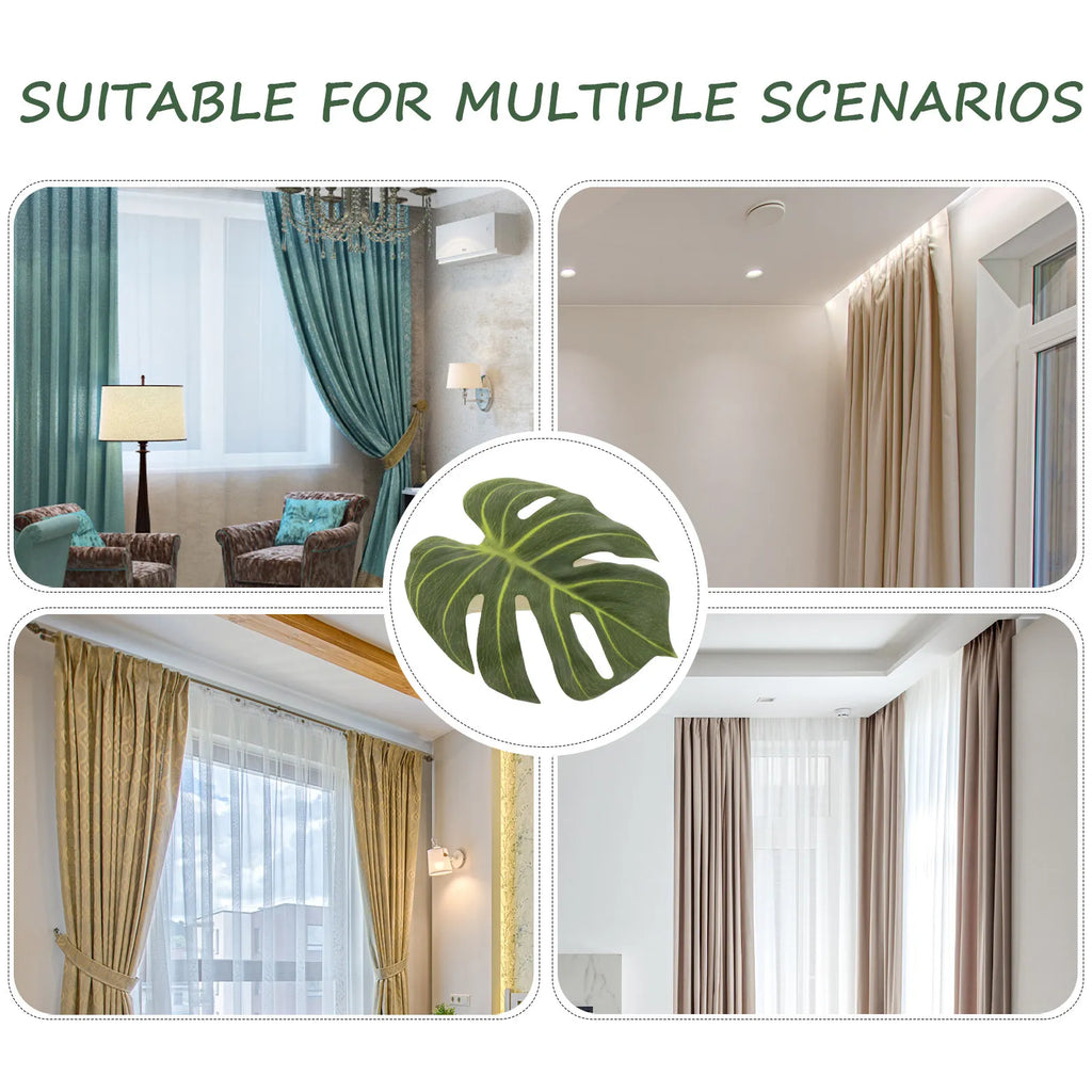 No Drill Monstera Leaf Curtain Tiebacks Decorative Drapery Holdbacks
