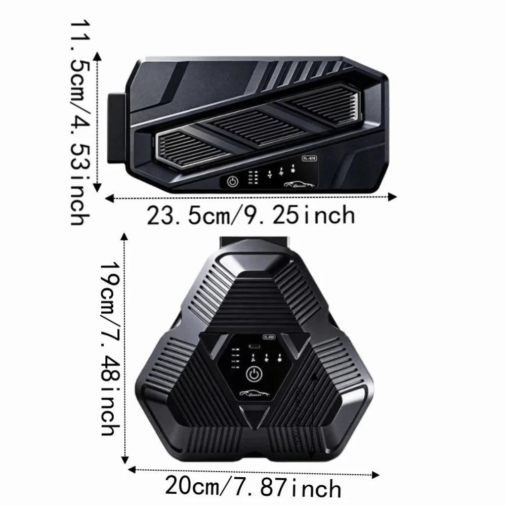 Highway Rechargeable Car Window Fan Three Outlets Double-clamp Zpaxo