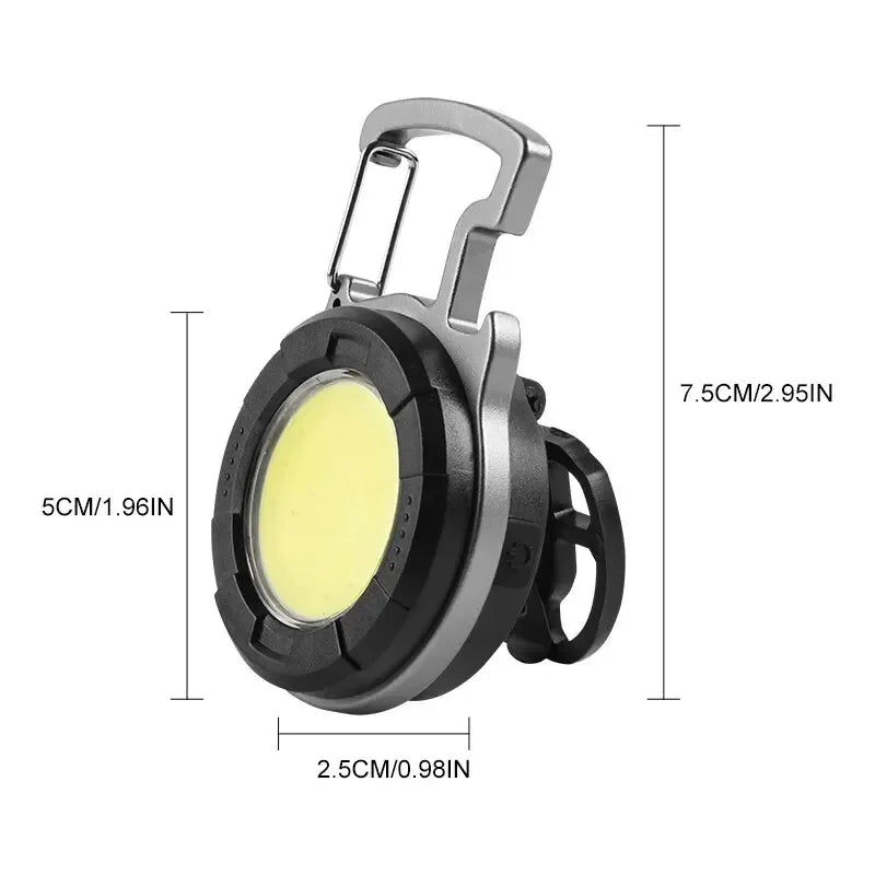 COB LED Keychain Flashlight – Type-C Rechargeable Mini Work Light Keychain Flashlight Zpaxo