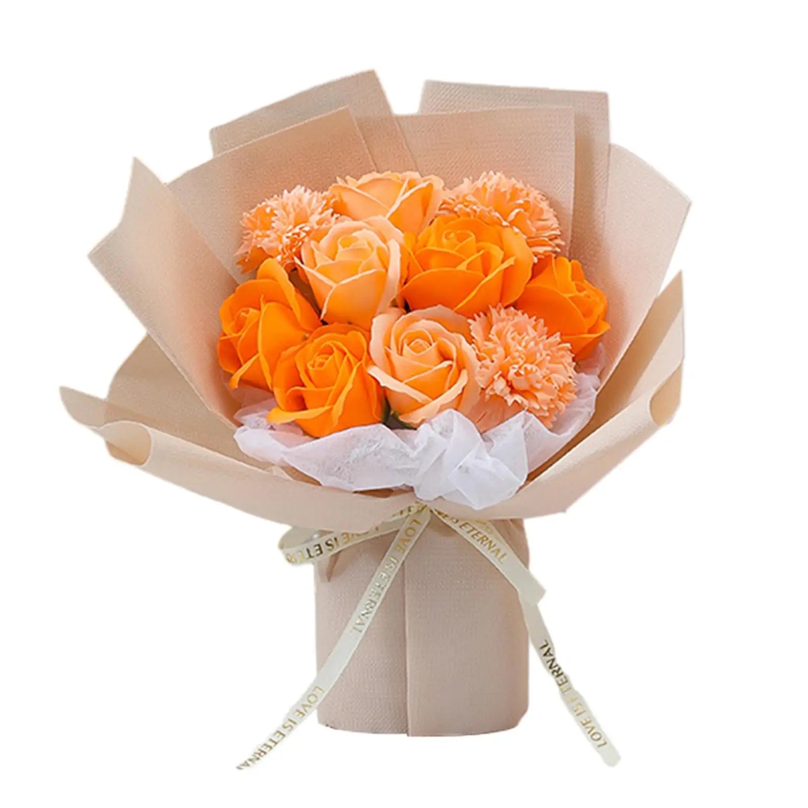 Rose Bouquet Soap Flower Message Card Tote Bag Engagement Valentines Zpaxo Orange