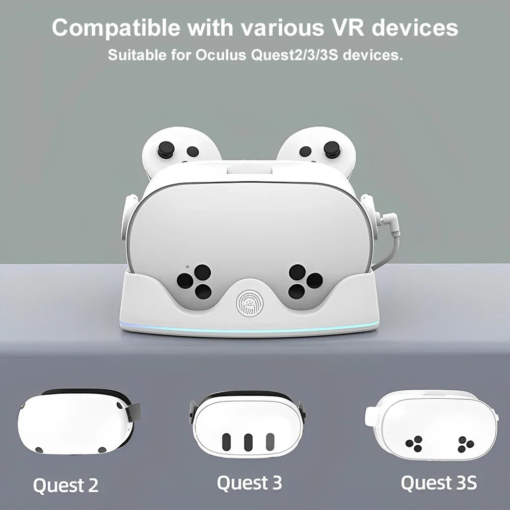 Charging Dock Meta Quest 3S VR Headest Fast Station RGB Light Stand 3 Zpaxo