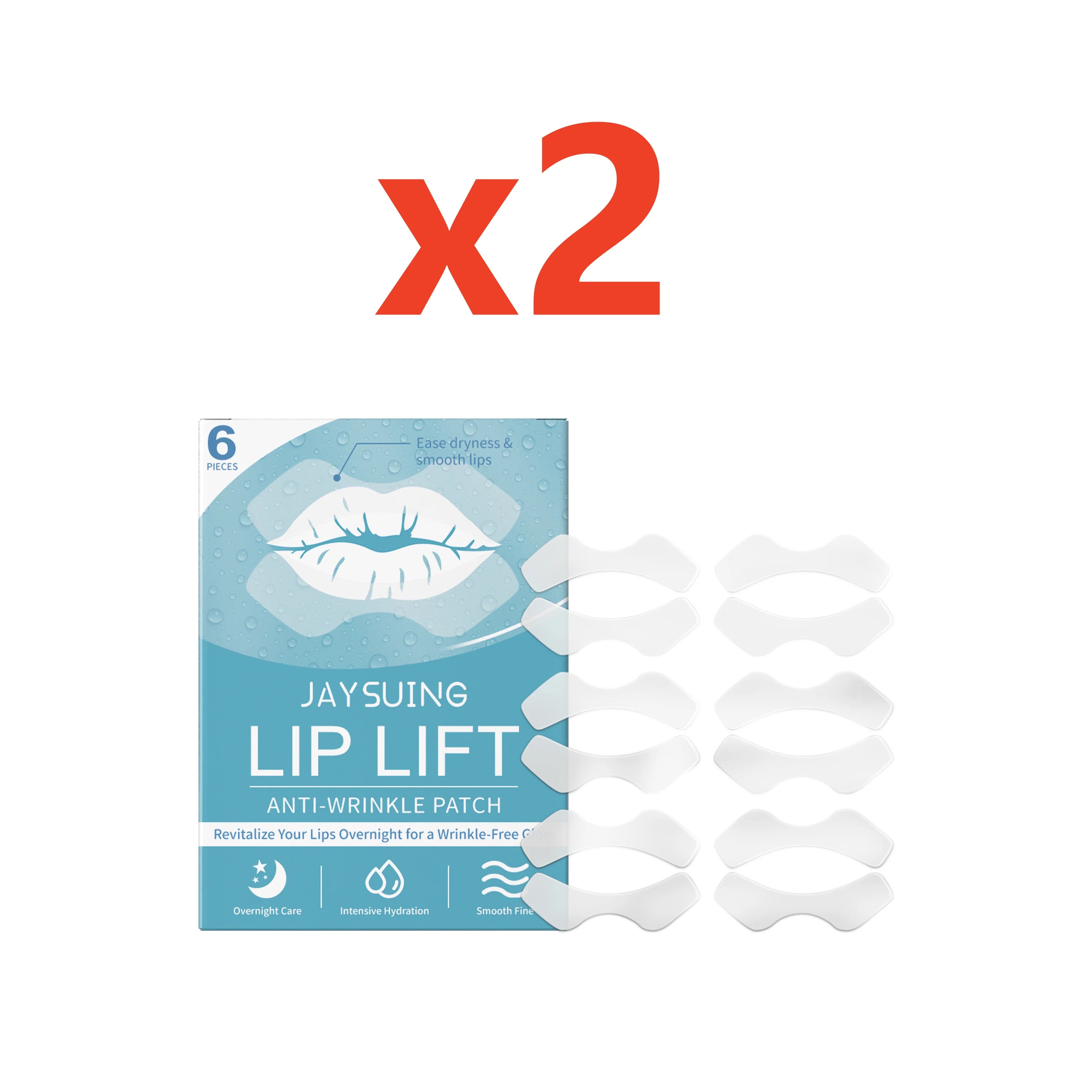 Jaysuing Anti-Wrinkle Lip Patches | Moisturizing Smile Line Fix Lip Wrinkle Patch Zpaxo 2x6pcs