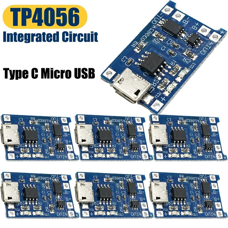 TP4056 5V 1A Lithium Battery Charging Board Module TYPE-C USB Interface Lithium Battery Charger Module Protection Dual Functions Zpaxo