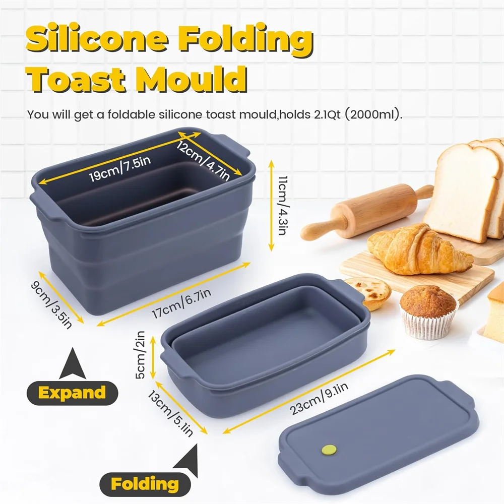 Covered Bread Toast Box Non-stick Baking Pan Suitable Home Cakes Zpaxo
