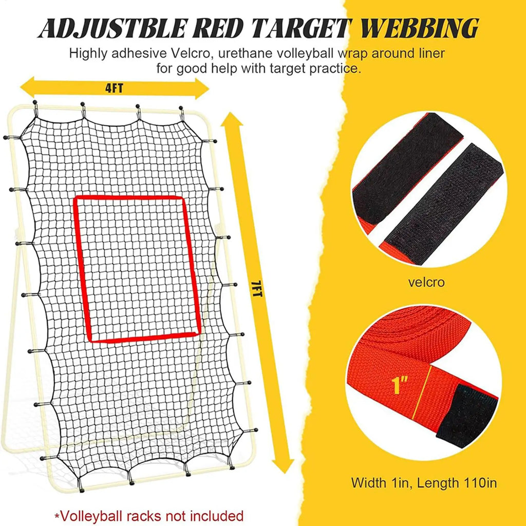 Volleyball Rebounder Net Mesh Adjustable Catcher Fit 74Ft Frame 28