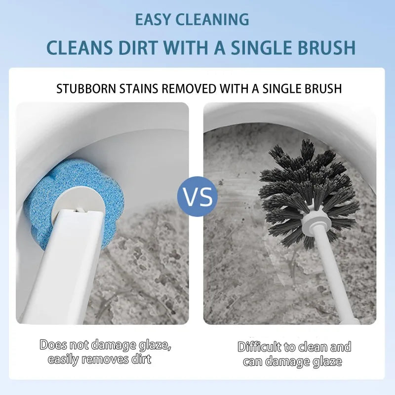 Disposable Toilet Brush Replacement Head Cleaning Kit Lengthened Handle Auto Lid Opening Toilet Bowl Cleaner Kit for Bathroom Zpaxo
