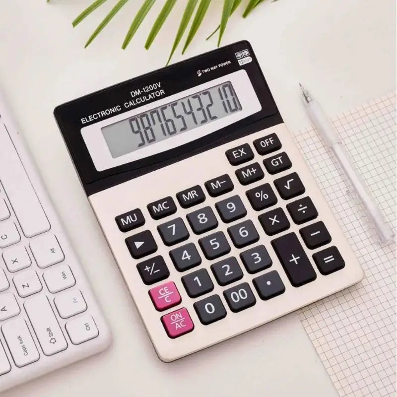 652F Large Screen Digital Calculator 12 Digit Display Office School Zpaxo