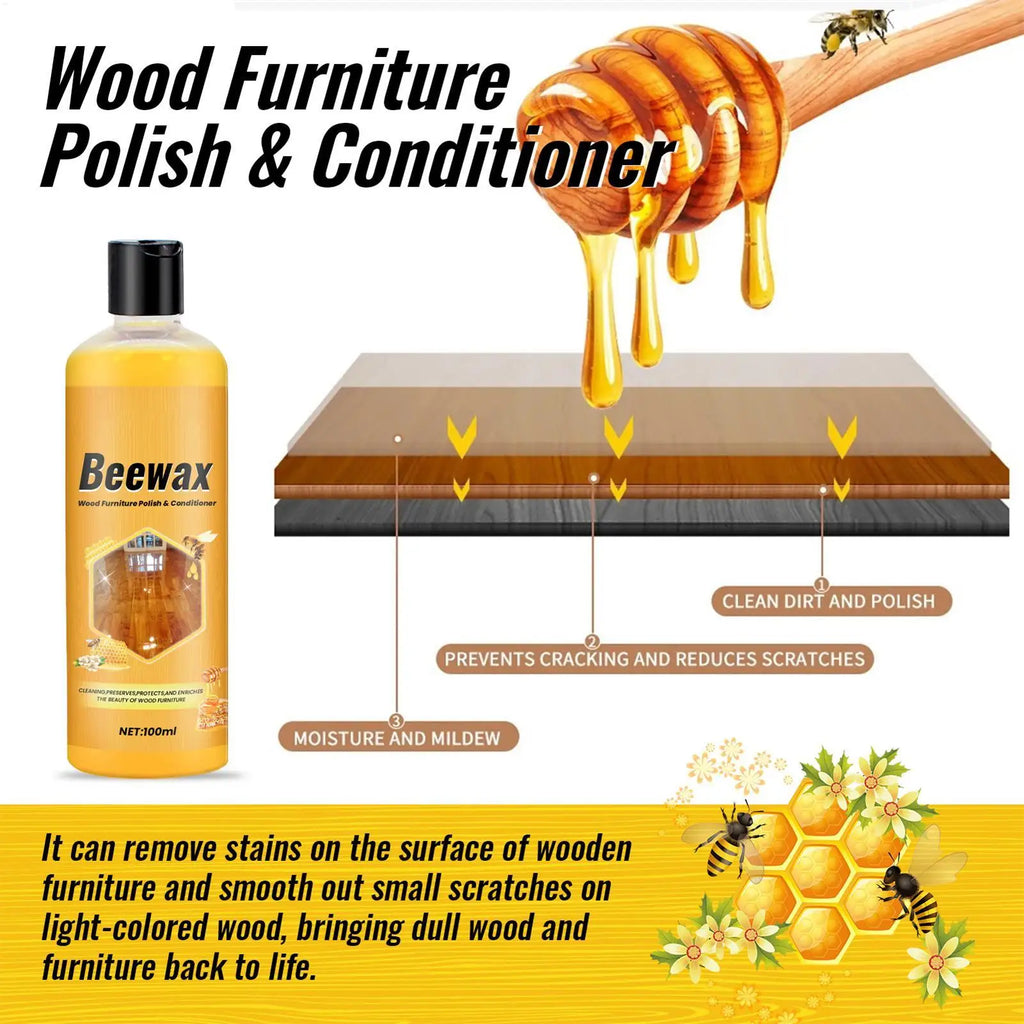 Beeswax Furniture Restorer Natural Wood Cleaner Gloss Restoration