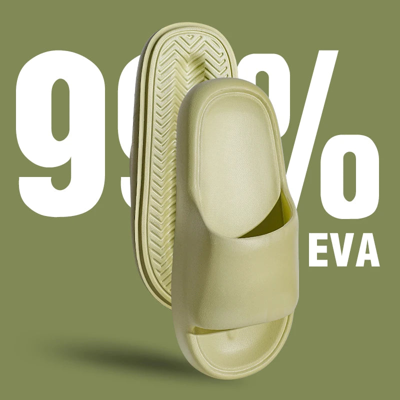 Unisex Bathroom Slippers Cloud Cushion Slides Summer Flat Sandals