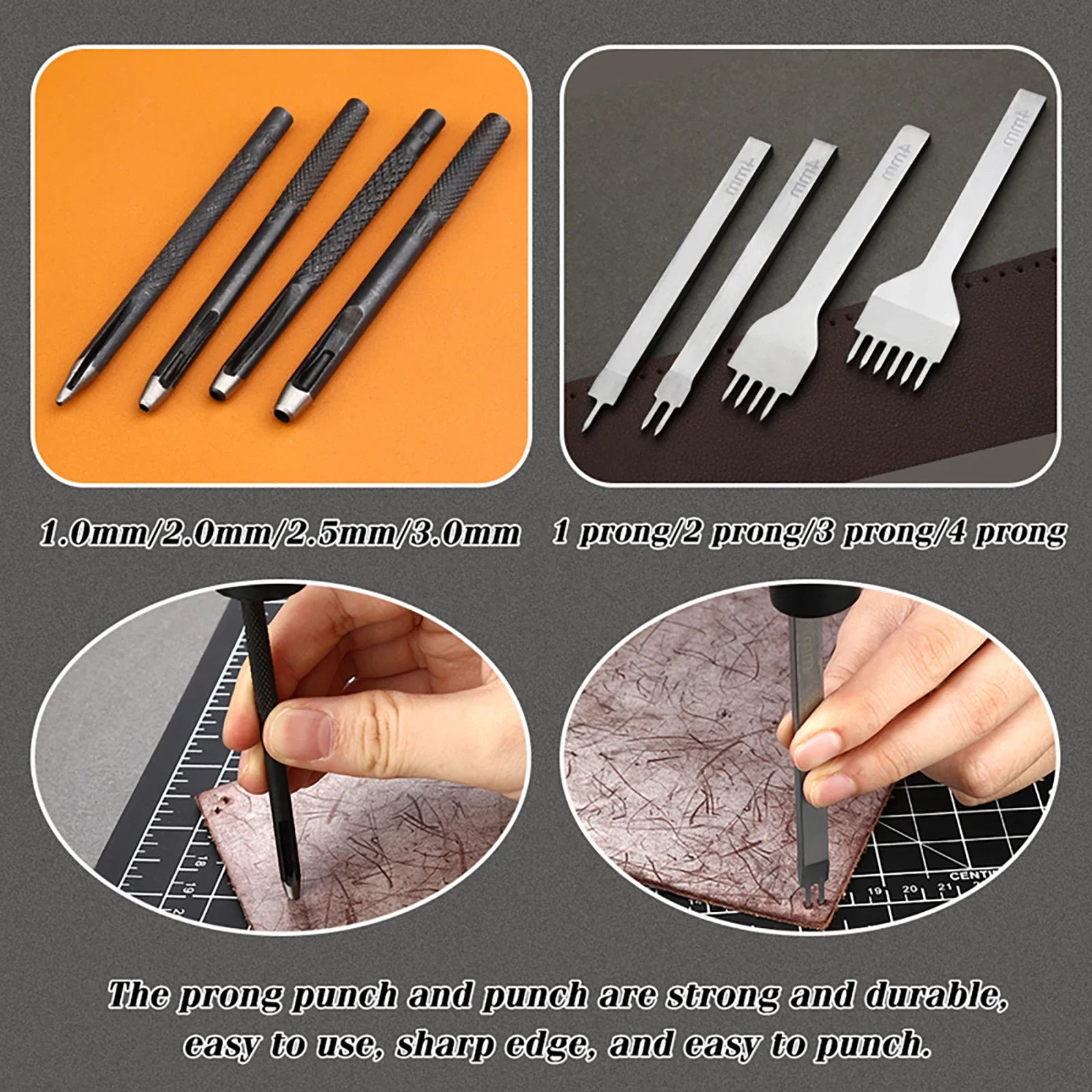 orange Leather Sewing Kit Upholstery Repair Kit with Sewing Awl Scissors Tool Kit for Beginners Professionals Leather Craft DIY Zpaxo