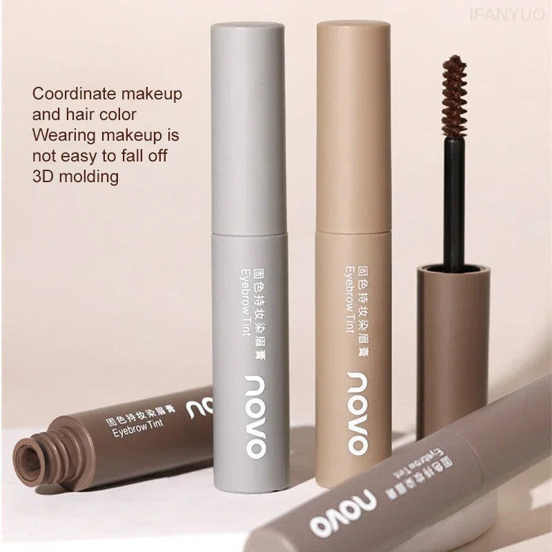 4 Color Liquid Dyeing Eyebrow Cream Coffee Brown Eyebrow Enhancers Cream Long Lasting Waterproof Natural Mascara Eye Brow Tinted Zpaxo