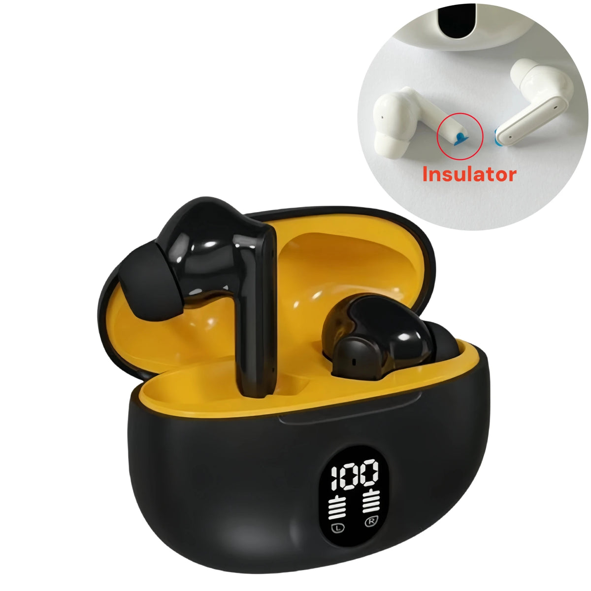 895B TWS Wireless Earbuds Noise Canceling Waterproof Ear Buds In-ear Zpaxo Black- S510