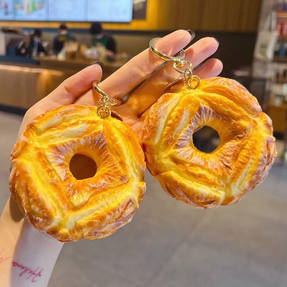 Realistic Bread Squishy Keychain Slow-rebound Mini-size Simulation Zpaxo