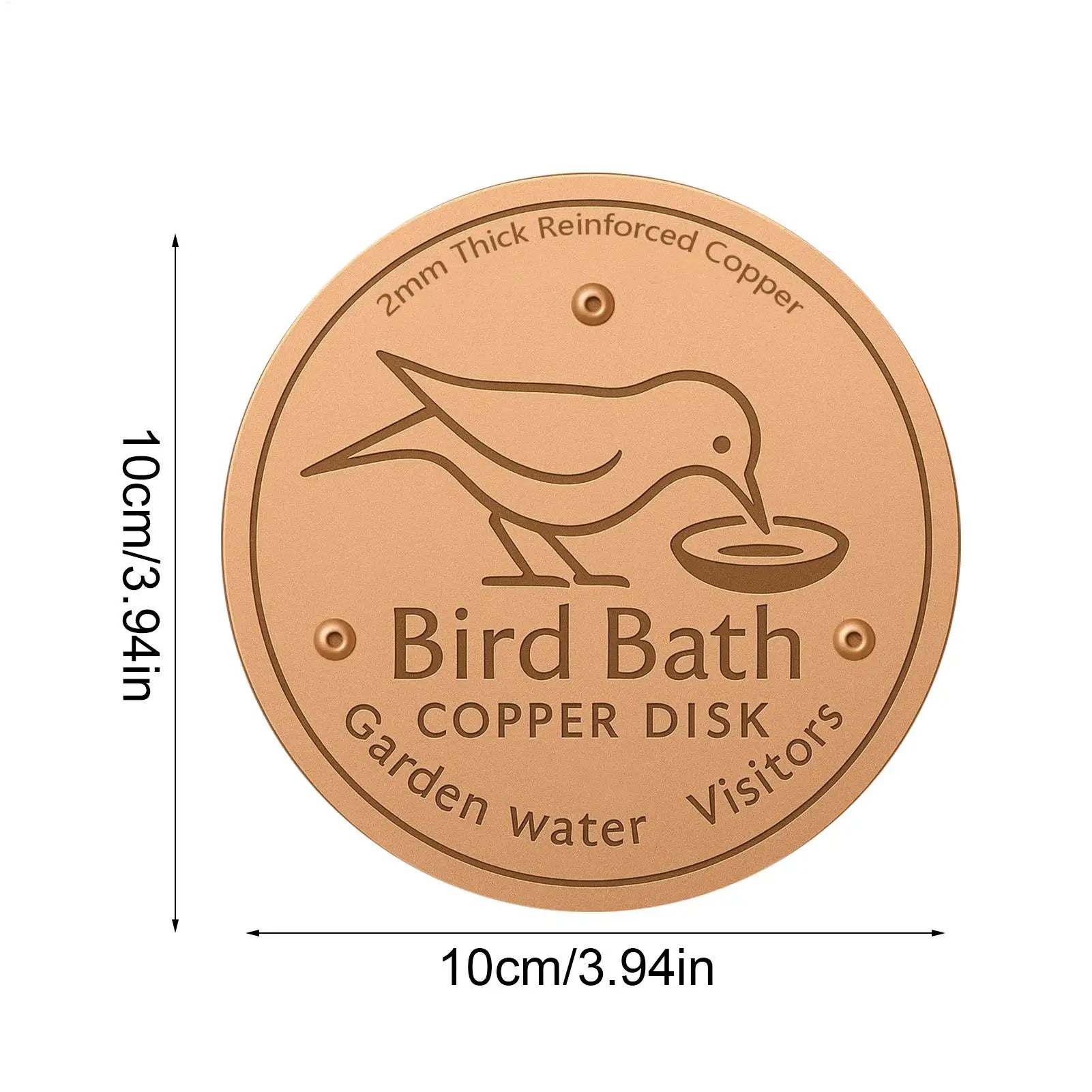 Bird Bath Copper Disk Birdbath Cleaner Feeder Accessories Triple-Point Support Purification Disc for Water Bowl All-Season Zpaxo