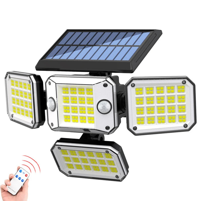 Solar Led Outdoor Lights with Double Detector Garden LED Flood Lamp Waterproof Security for Courtyard Solar Lighting Zpaxo 296LED-Split type White Lighting China Mainland