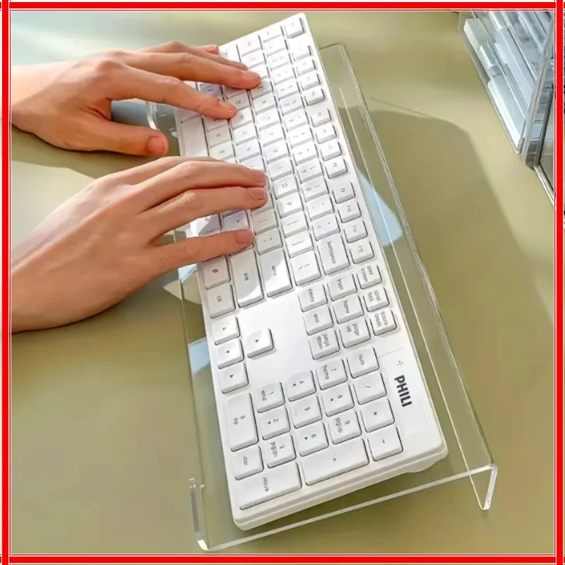 Acrylic Keyboard Stand, Compact Desktop Lifter for Keyboard and Mini PC, Mixed Color, Uncharged, Durable Material Zpaxo