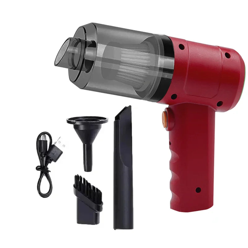 Handheld Car Vacuum Cleaner, 15000PA Portable Cordless, Dual use of blowing and suctionMulti-Nozzles, for Car, Home, Pet, Office Zpaxo red
